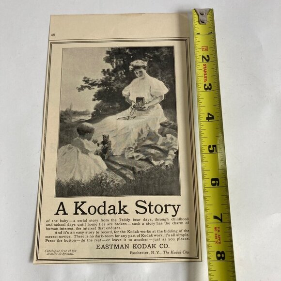 Antique 1907 Kodak Newspaper Advertisement Ad Eastman Photography Vintage - Picture 2 of 4